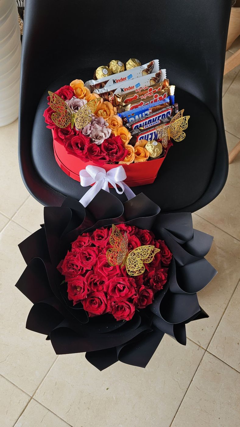 Box Cœur Roses et Gourmandises