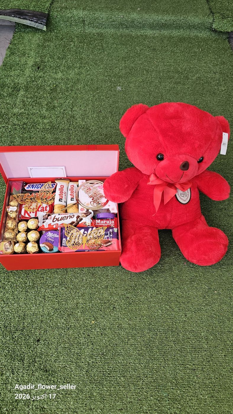 Box Rouge Chocolats et Ours
