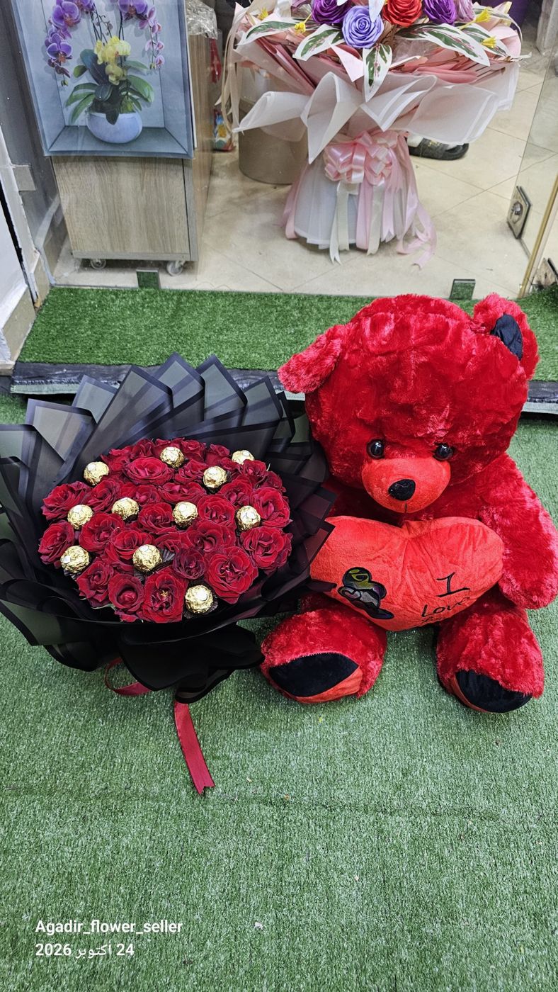 Roses Ferrero et Ours Rouge