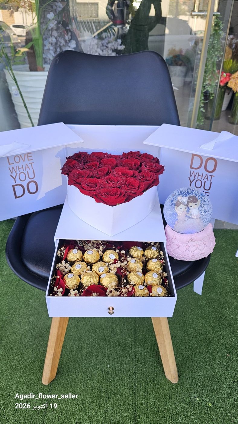 Coffret Cœur Blanc et Tiroir Ferrero