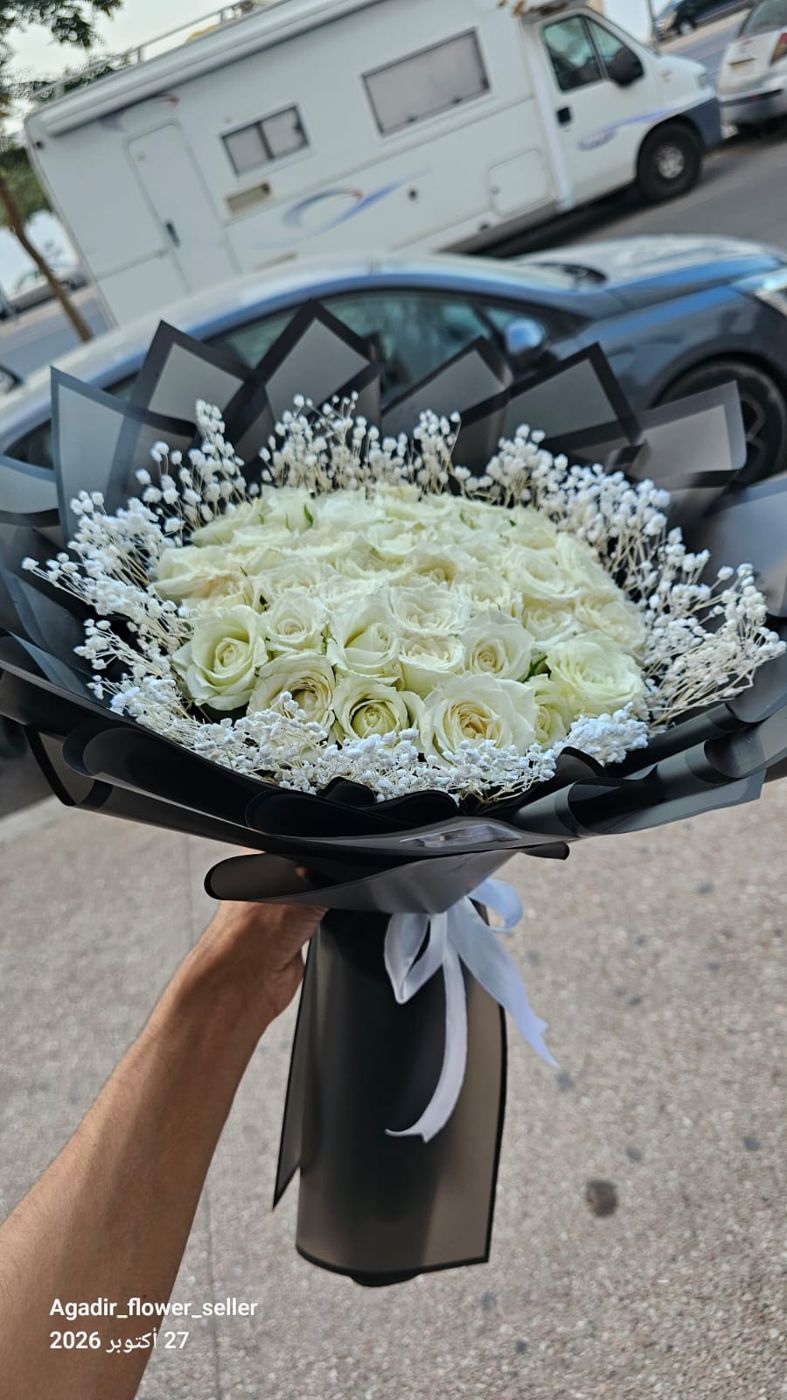 Roses Blanches Noir et Blanc